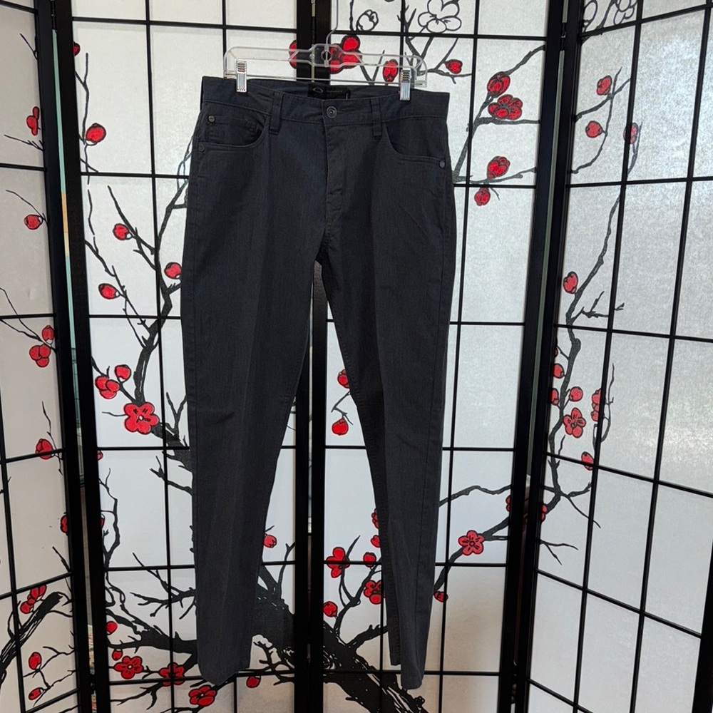 Oakley 33 Waist 32 Inseam Mens Blue Gray Slim-Fit Business Casual Pants